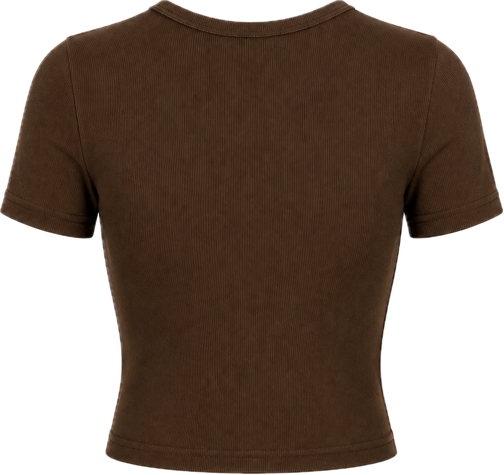 Mocha Unbothered Crop Tee