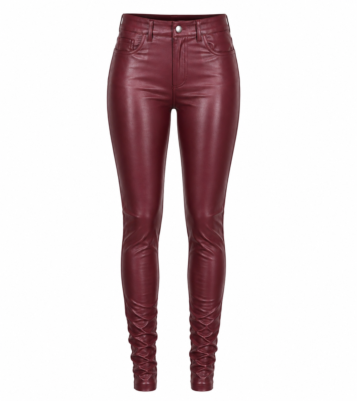 Burgundy Luxe Faux Leather Pants