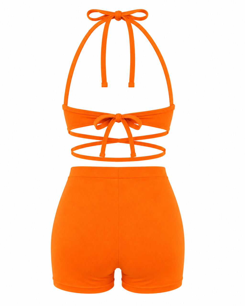 Sunset Escape Halter Wrap Short Set
