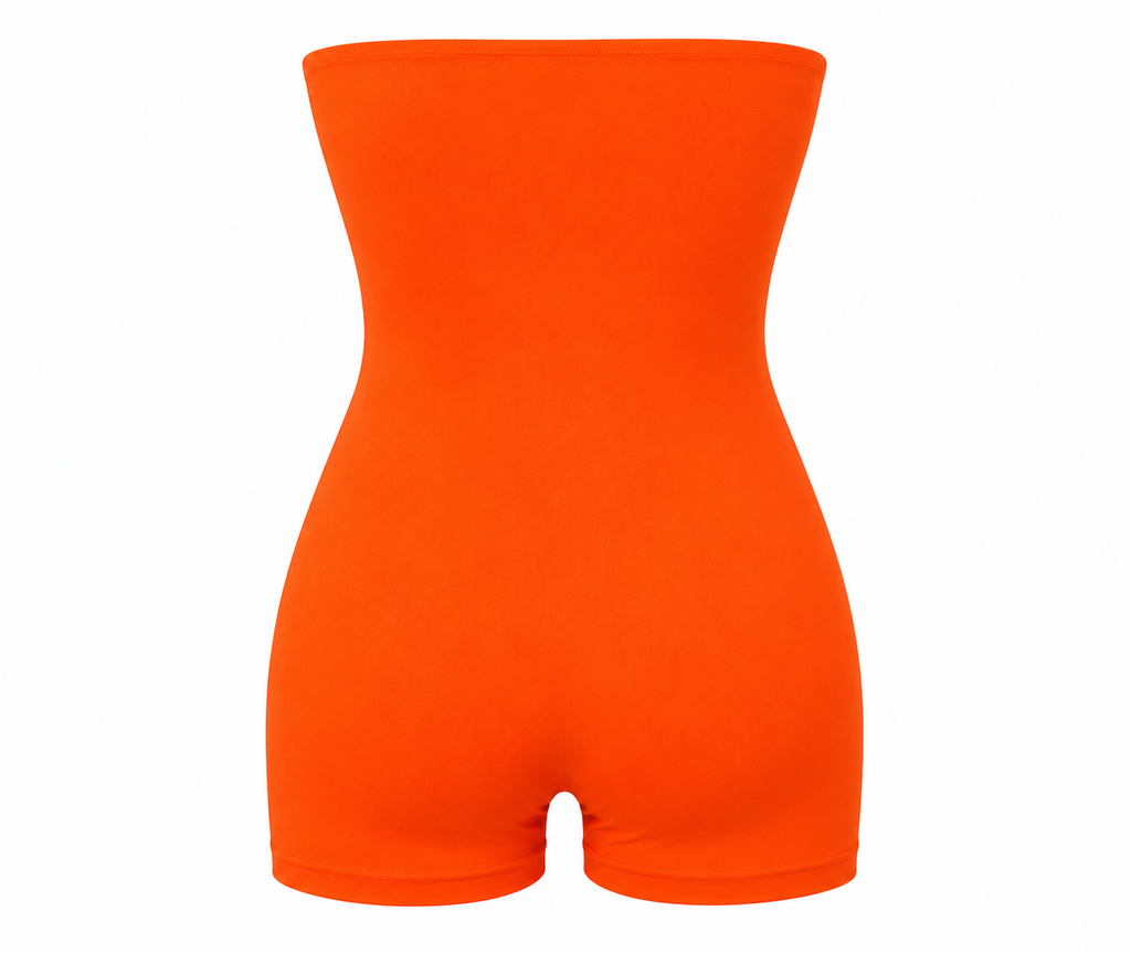 Sunset Glow Strapless Bodycon Romper
