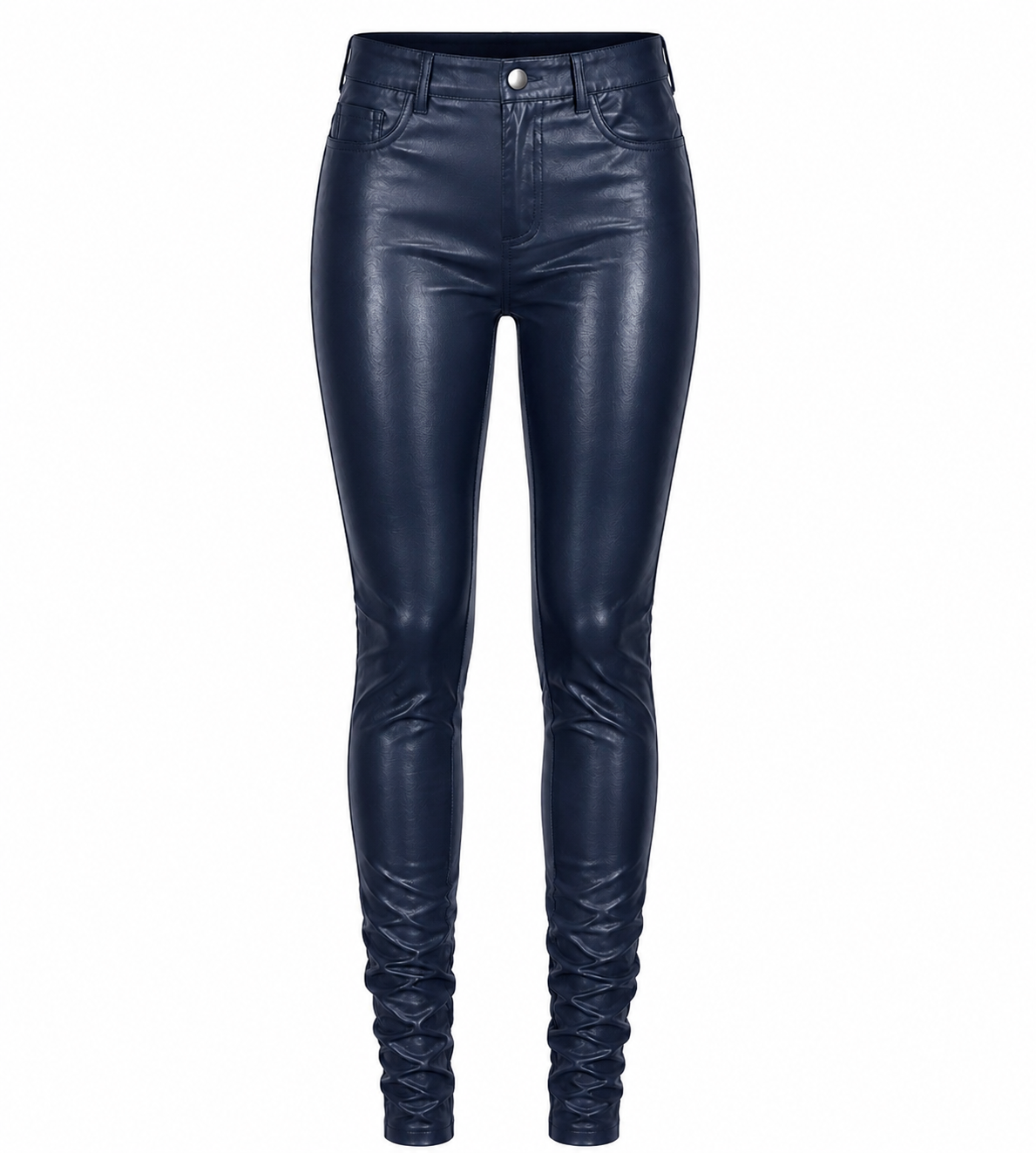 Navy Luxe Faux Leather Pants