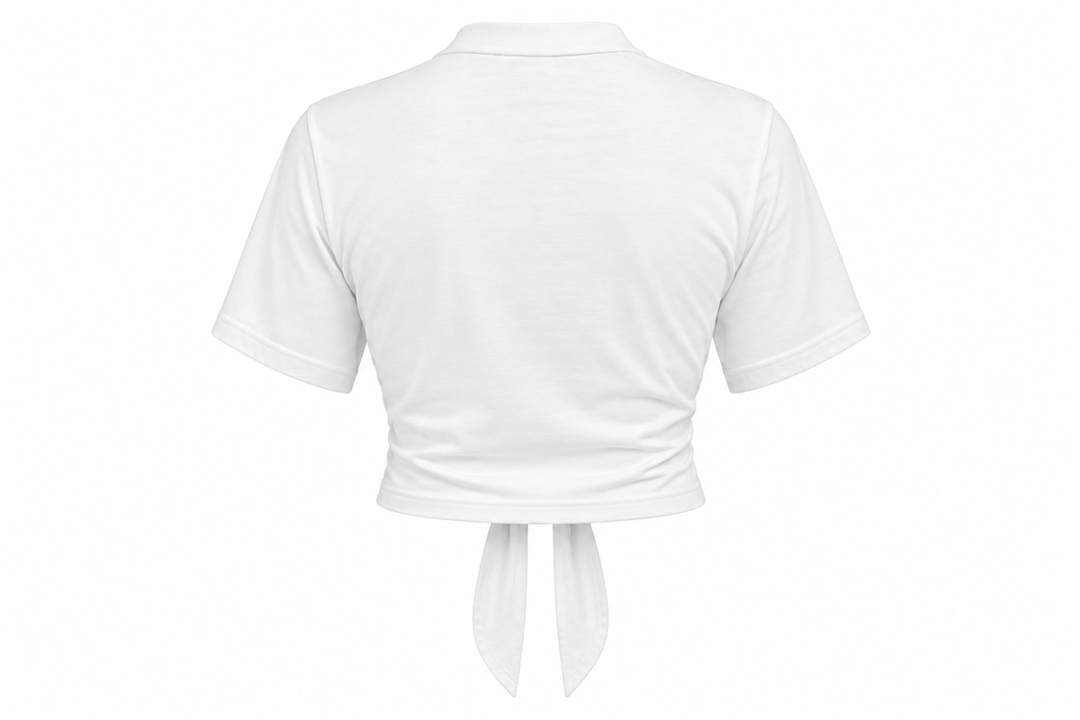 Snow White Varsity Tie Crop