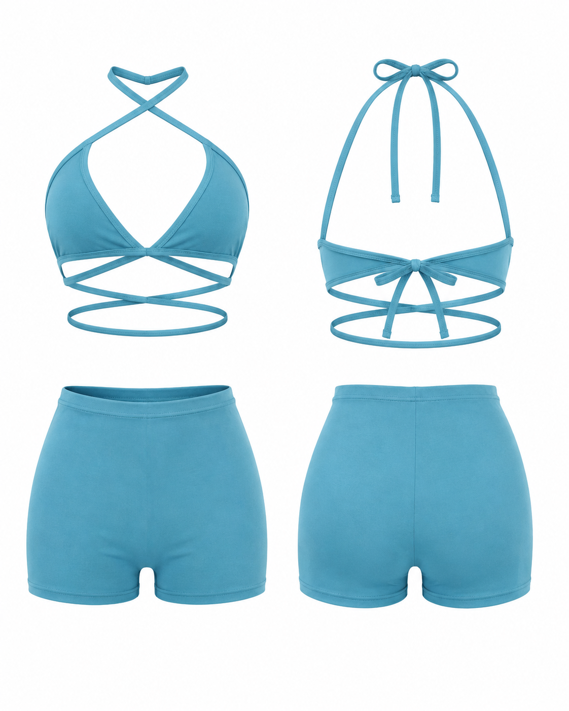 Coastal Breeze Halter Wrap Short Set