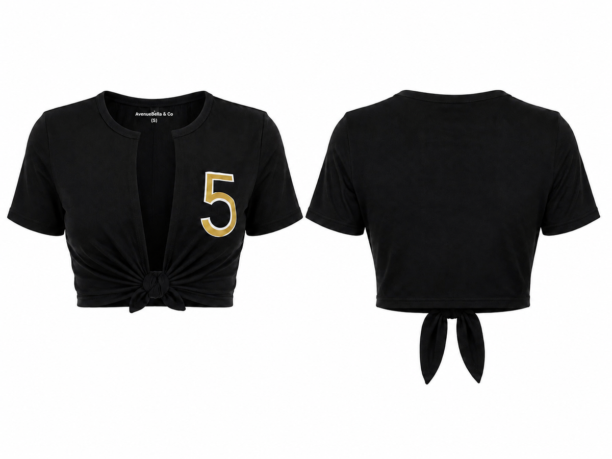 Midnight Varsity Tie Crop