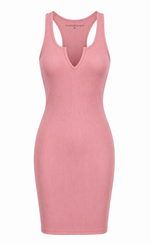 Blush Muse Ribbed Bodycon Midi Dress