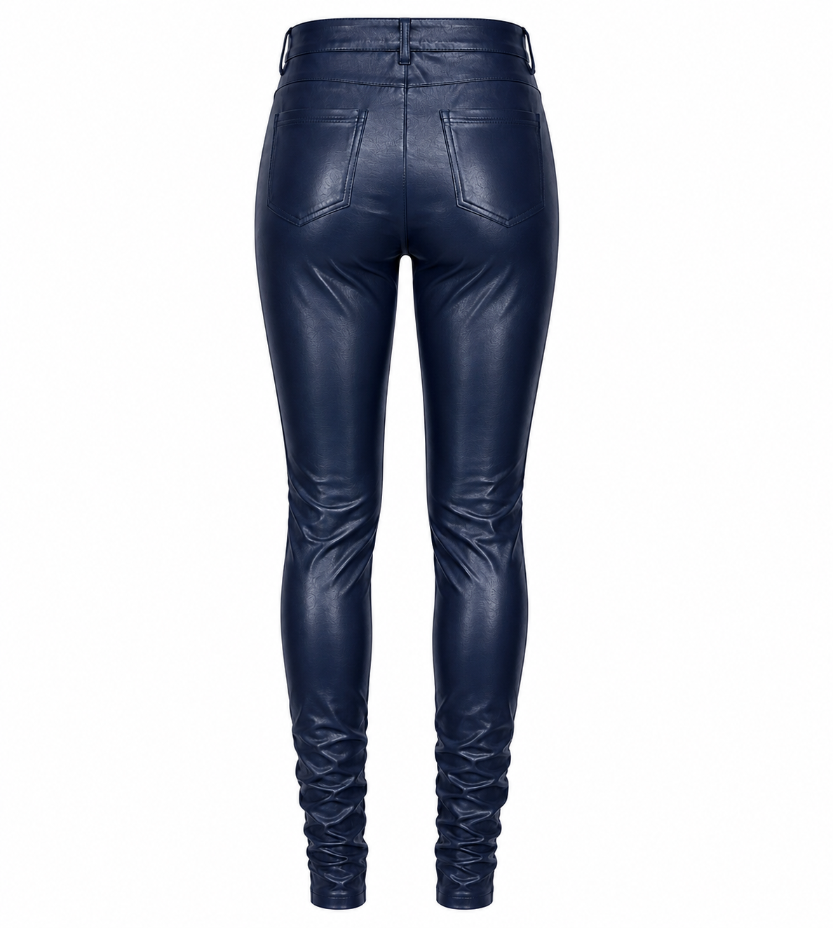 Navy Luxe Faux Leather Pants