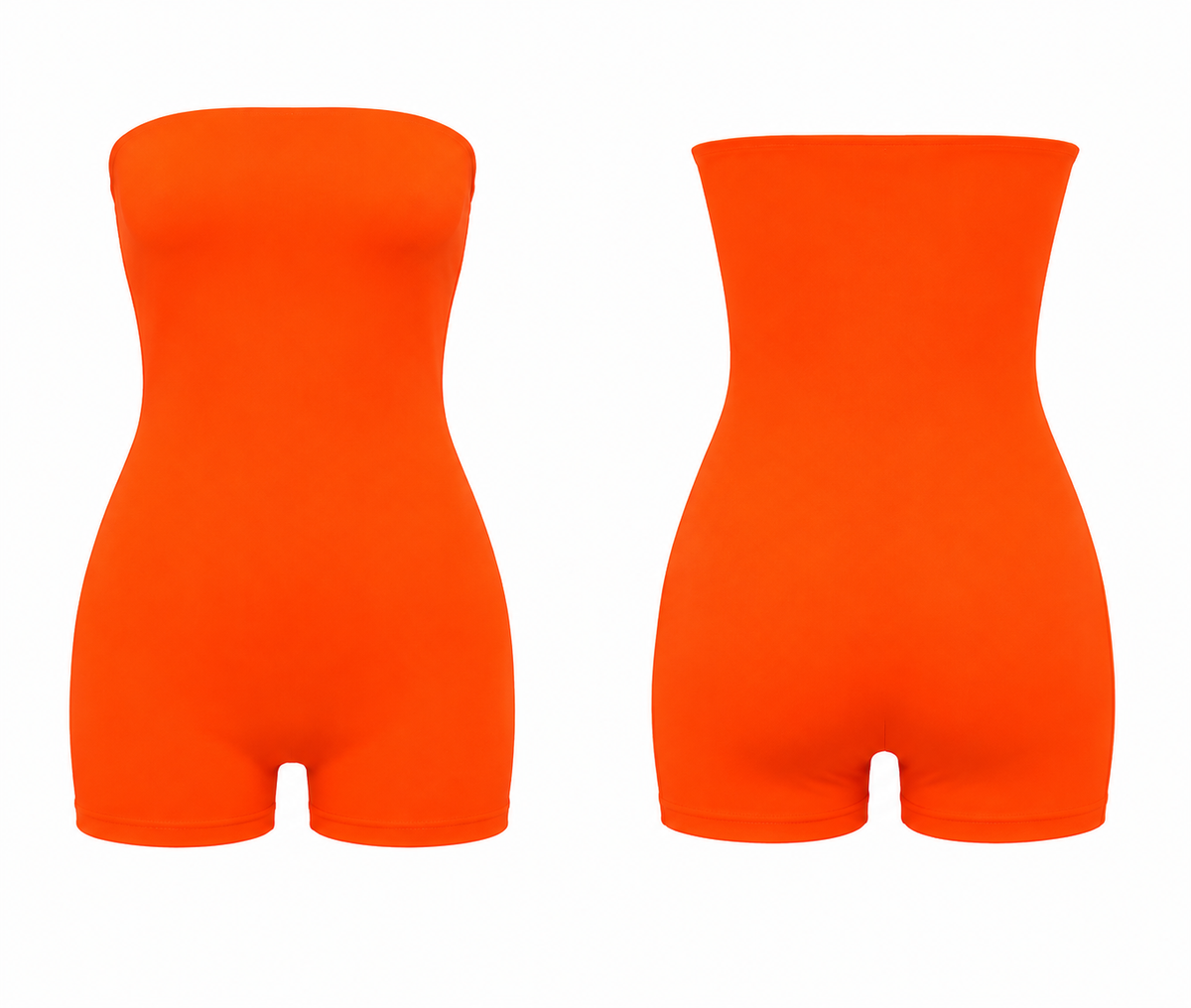 Sunset Glow Strapless Bodycon Romper