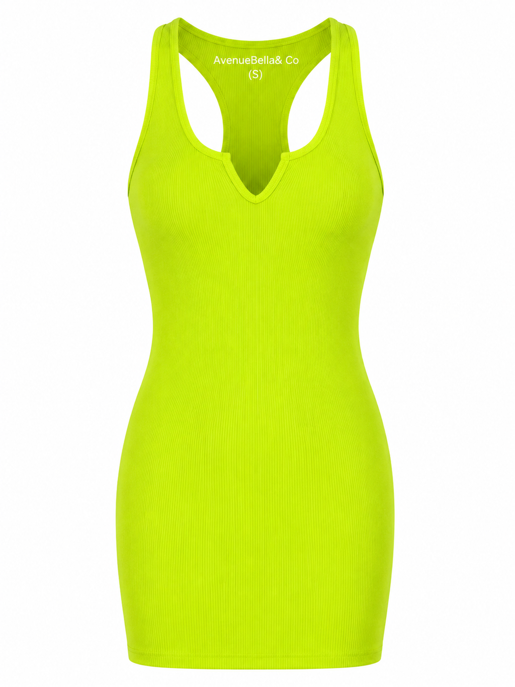 Electric Glow Ribbed Bodycon Dress