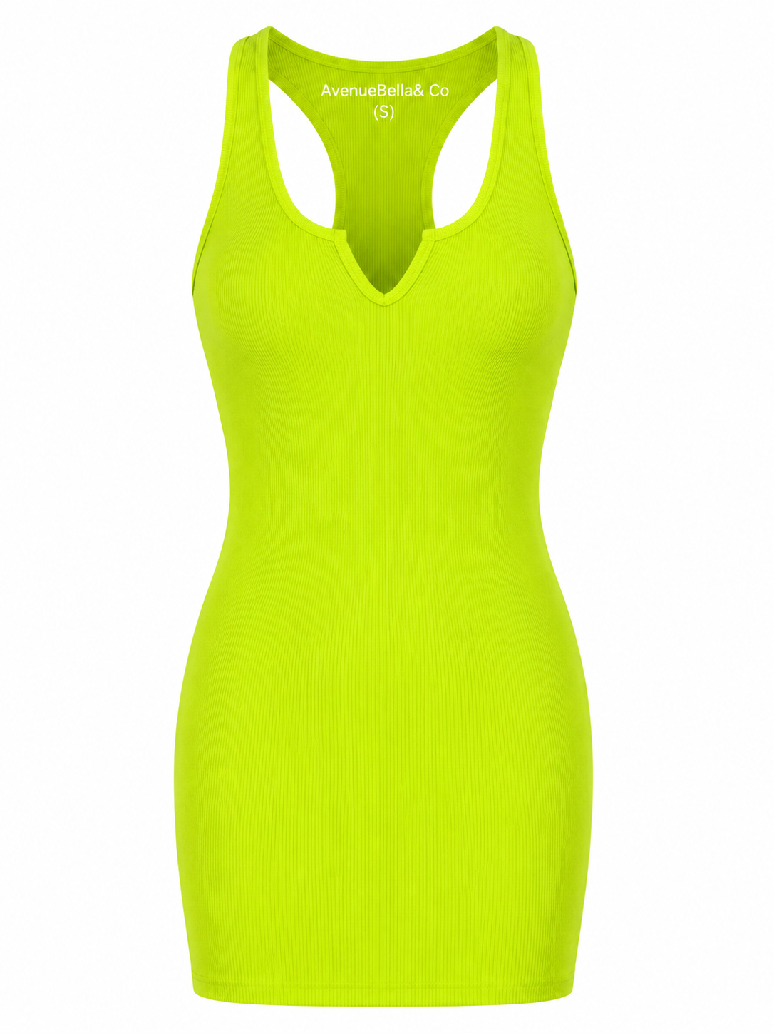 Electric Glow Ribbed Bodycon Dress