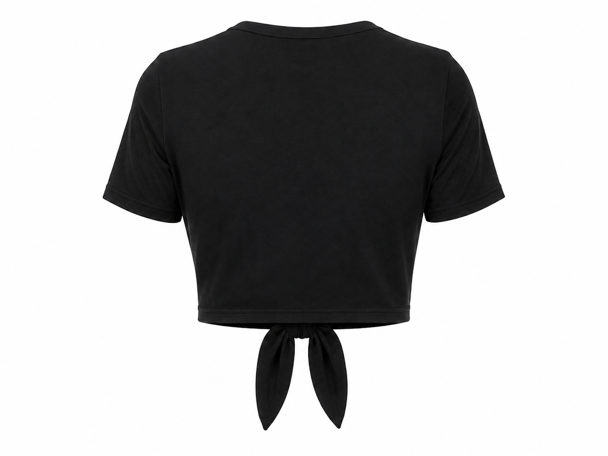 Midnight Varsity Tie Crop