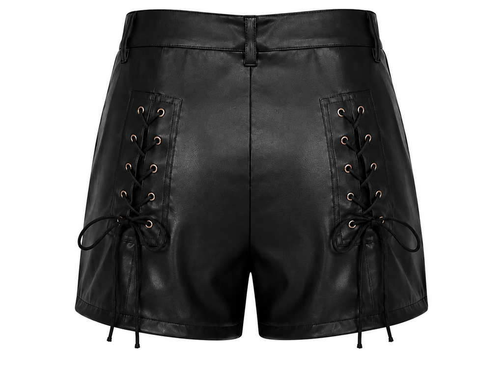 Midnight Lace Faux Leather Shorts