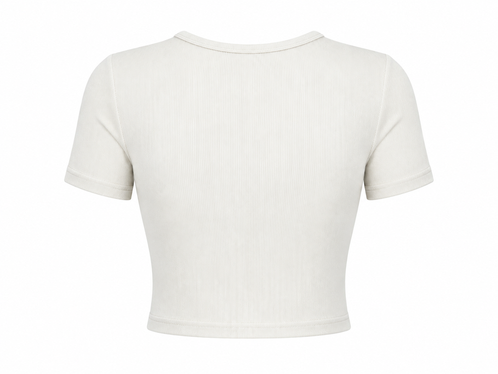 White Unbothered Crop Tee