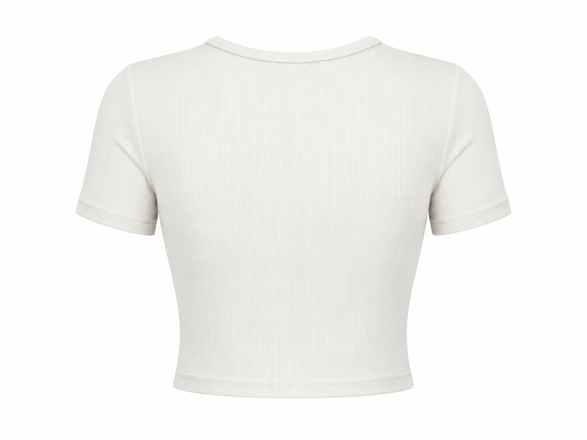 White Unbothered Crop Tee