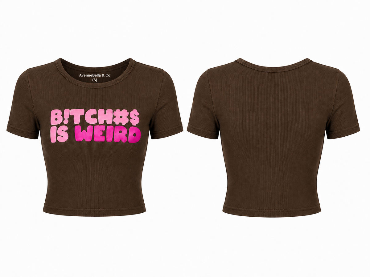 Mocha Unbothered Crop Tee