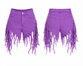 Purple Reign Fringe Shorts