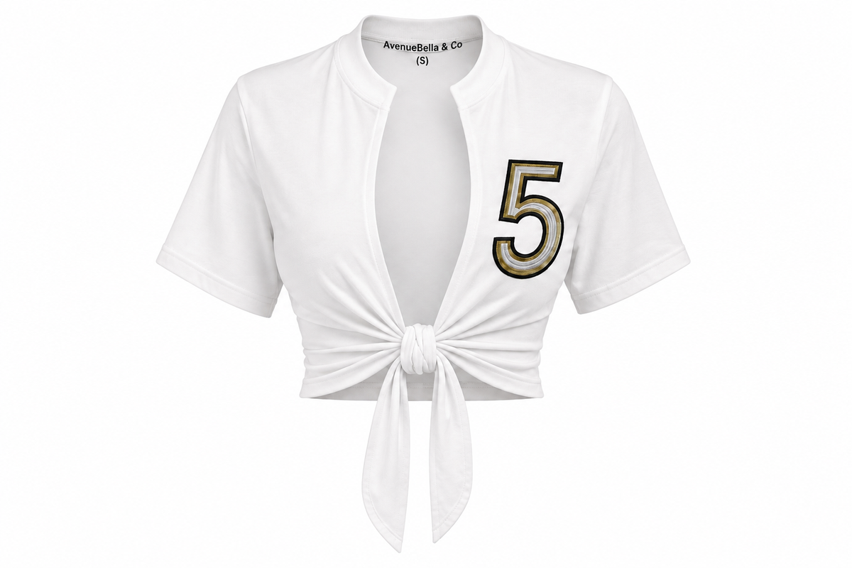 Snow White Varsity Tie Crop