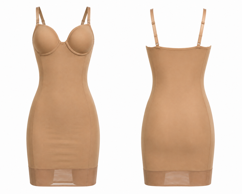 Caramel Sculpt Slip Dress
