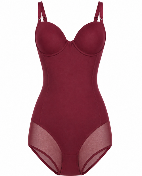 Burgundy Sculpt Bodysuit