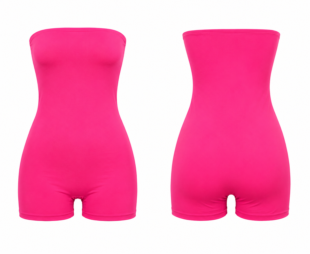 Pink Paradise Strapless Bodycon Romper