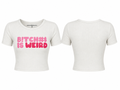 White Unbothered Crop Tee