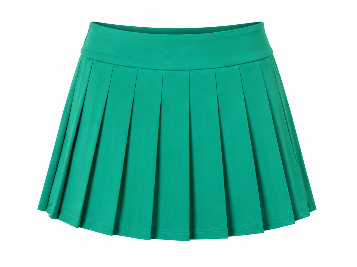 Emerald Envy Pleated Mini Skirt $7