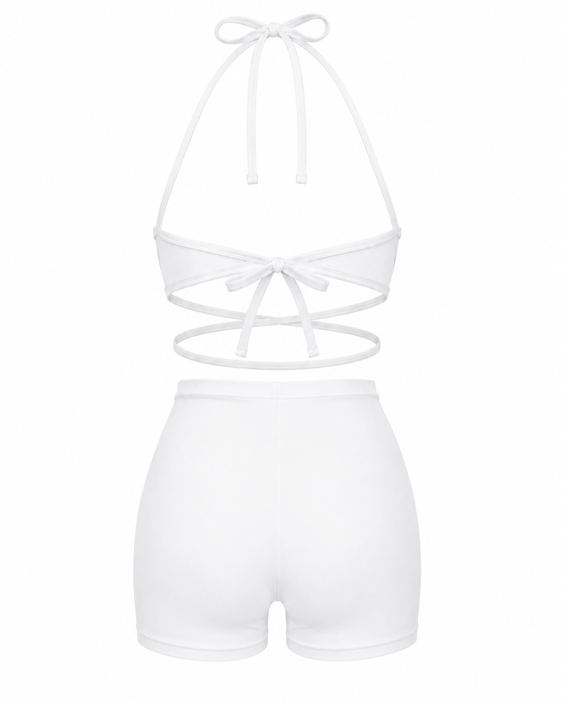 Ivory Escape Halter Wrap Short Set