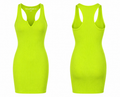 Electric Glow Ribbed Bodycon Dress