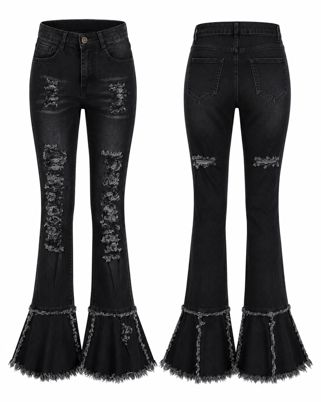 Midnight Ruffle Flare Jeans