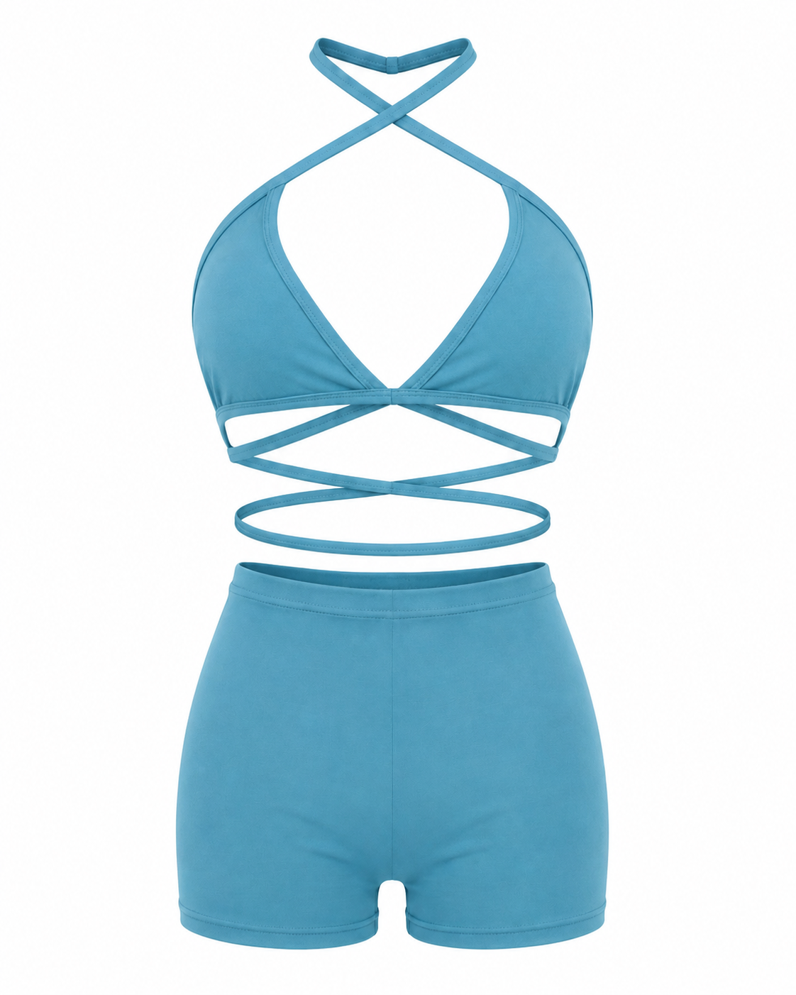 Coastal Breeze Halter Wrap Short Set