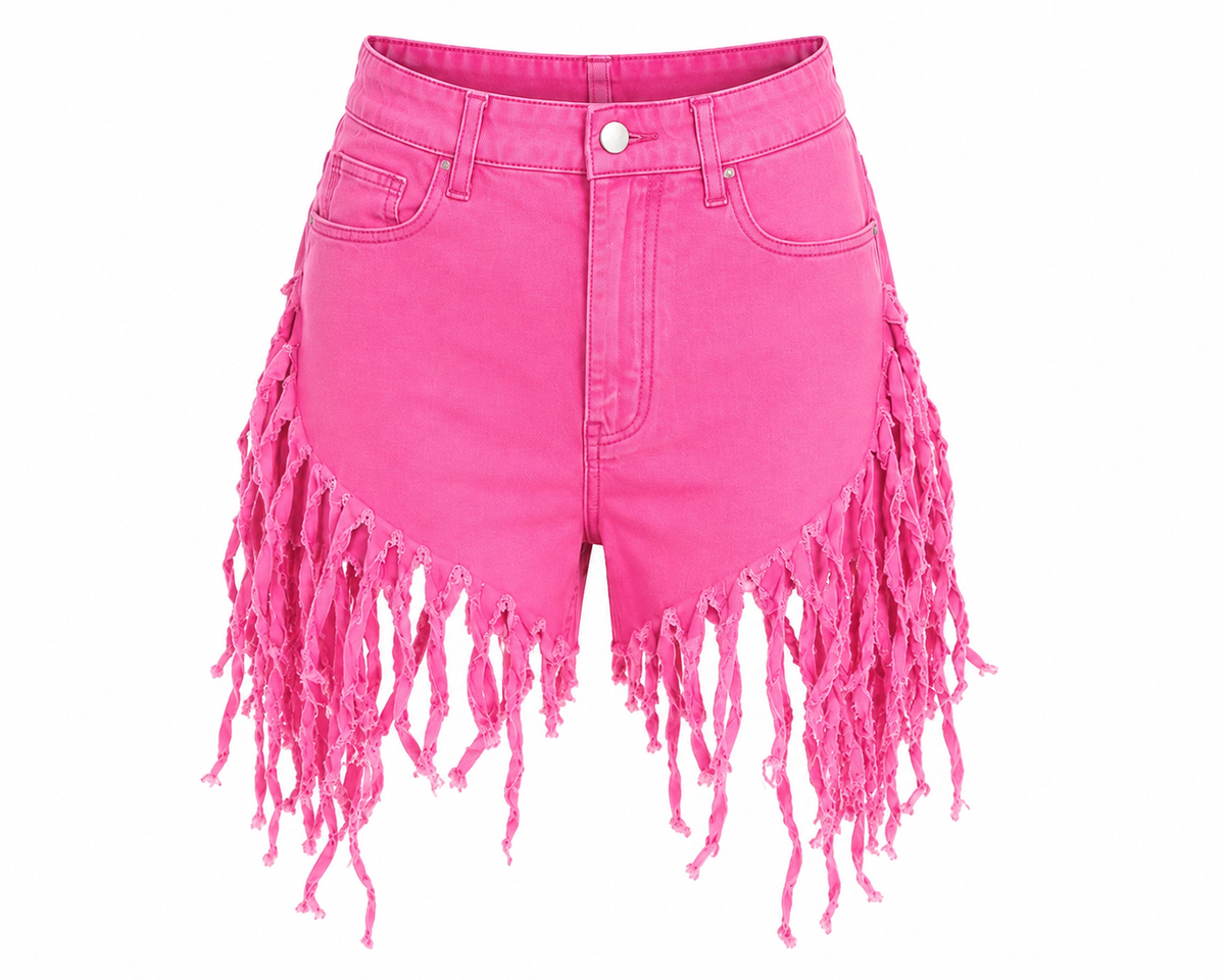 Pink Rebel Fringe Shorts
