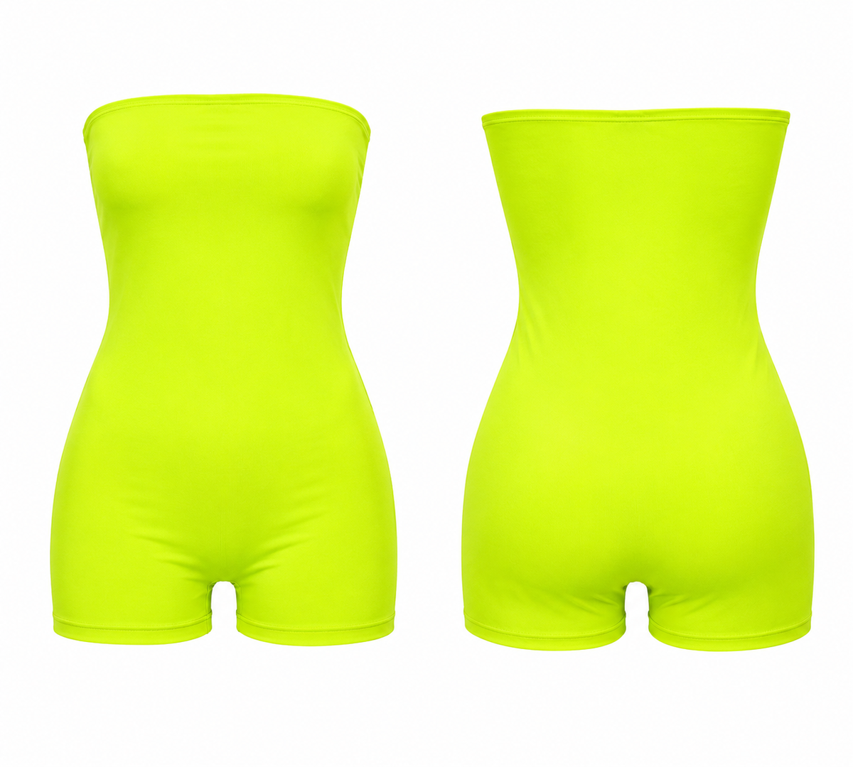 Neon  Glow Strapless Bodycon Romper
