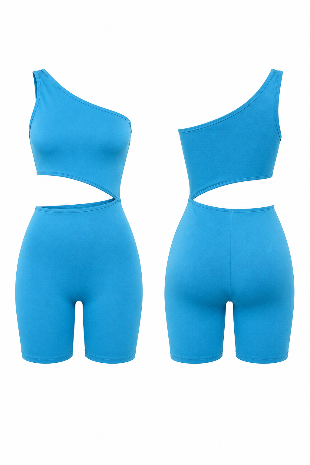 Ocean Breeze One-Shoulder Cutout Romper