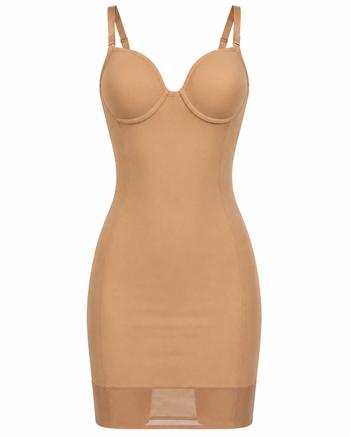 Caramel Sculpt Slip Dress