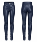 Navy Luxe Faux Leather Pants