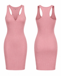Blush Muse Ribbed Bodycon Midi Dress