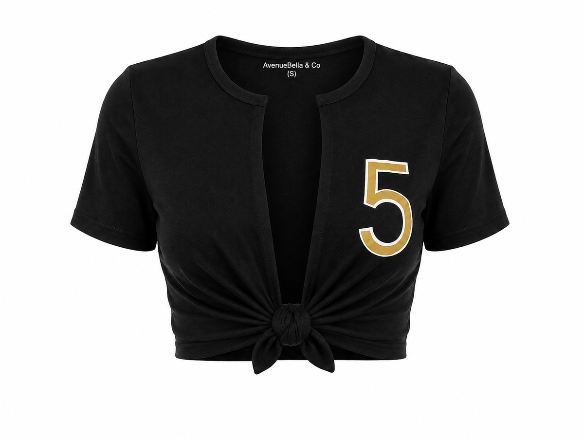 Midnight Varsity Tie Crop
