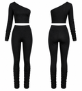 Midnight Muse One-Shoulder Ruched Set