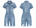 Distressed Denim Romper