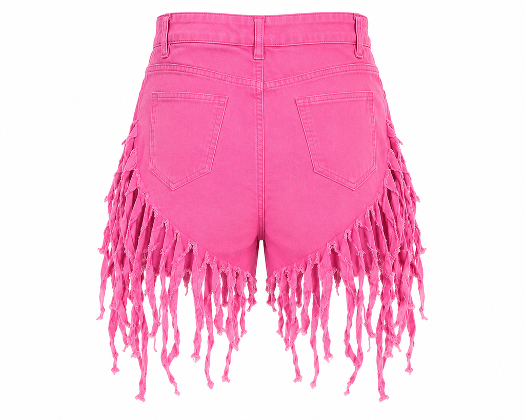 Pink Rebel Fringe Shorts